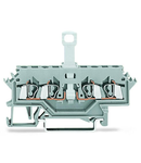 4-conductor disconnect terminal block; for DIN-rail 35 x 15 and 35 x 7.5; 2.5 mm²; CAGE CLAMP®; 2,50 mm²; gray