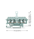 4-conductor disconnect terminal block; for DIN-rail 35 x 15 and 35 x 7.5; 2.5 mm²; CAGE CLAMP®; 2,50 mm²; gray