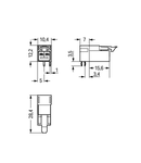 Plug for PCBs; angled; 2-pole; Cod. B