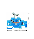 Double-deck terminal block; Through/through terminal block; with additional jumper position on lower level; suitable for Ex i applications; for DIN-rail 35 x 15 and 35 x 7.5; 4 mm²; CAGE CLAMP®; 4,00 mm²; blue