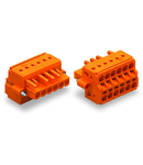 2-conductor female connector; Screw flange; 2.5 mm²; Pin spacing 5.08 mm; 4-pole; 2,50 mm²; orange