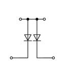 Component terminal block; double-deck; with 2 diodes 1N4007; Top anode; for DIN-rail 35 x 15 and 35 x 7.5; 2.5 mm²; Push-in CAGE CLAMP®; 2,50 mm²; gray