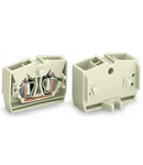 4-conductor end terminal block; suitable for Ex e II applications; without push-buttons; with fixing flange; for screw or similar mounting types; Fixing hole 3.2 mm Ø; 2.5 mm²; CAGE CLAMP®; 2,50 mm²; light gray