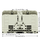 Stud terminal block; 185 mm²; copper; with 2 stud bolts M12; 185,00 mm²; light gray