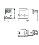 Tap-off module; for flat cable; 2-pole; Cod. E; with cable connection on the output side; green