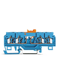 4-conductor disconnect/test terminal block; with pivoting knife disconnect; with test port; for 2 mm and 3 mm Ø test plugs; suitable for Ex i applications; for DIN-rail 35 x 15 and 35 x 7.5; 2.5 mm²; CAGE CLAMP®; 2,50 mm²; blue