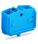 4-conductor terminal block; suitable for Ex i applications; without push-buttons; with snap-in mounting foot; for plate thickness 0.6 - 1.2 mm; Fixing hole 3.5 mm Ø; 2.5 mm²; CAGE CLAMP®; 2,50 mm²; blue