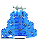 Triple-deck terminal block; 6-conductor through terminal block; N; with marker carrier; for Ex e II and Ex i applications; internal commoning; conductor entry with violet marking; for DIN-rail 35 x 15 and 35 x 7.5; 2.5 mm²; Push-in CAGE CLAMP®; 2,50 mm²; 