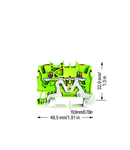 2-conductor ground terminal block; 1.5 mm²; with test port; side and center marking; for DIN-rail 35 x 15 and 35 x 7.5; Push-in CAGE CLAMP®; 1,50 mm²; green-yellow