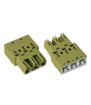 Plug; 3-pole; Cod. B; 4,00 mm²; light green