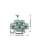 Component terminal block; double-deck; with diode 1N4007; Anode, bottom; for DIN-rail 35 x 15 and 35 x 7.5; 2.5 mm²; CAGE CLAMP®; 2,50 mm²; gray