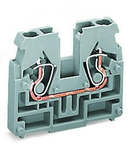 2-conductor terminal block; without push-buttons; without snap-in mounting foot; 2.5 mm²; CAGE CLAMP®; 2,50 mm²; light gray