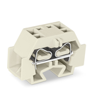 4-conductor terminal block; suitable for Ex e II applications; without push-buttons; with snap-in mounting foot; for plate thickness 0.6 - 1.2 mm; Fixing hole 3.5 mm Ø; 4 mm²; CAGE CLAMP®; 4,00 mm²; light gray