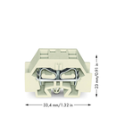 4-conductor terminal block; suitable for Ex e II applications; without push-buttons; with snap-in mounting foot; for plate thickness 0.6 - 1.2 mm; Fixing hole 3.5 mm Ø; 4 mm²; CAGE CLAMP®; 4,00 mm²; light gray