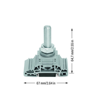 Stud terminal block; lateral marker slots; for DIN-rail 35 x 15 and 35 x 7.5; 1 stud, M12; 120,00 mm²; gray