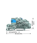 Multilevel installation terminal block; 4 mm²; with N-disconnect slide link; NT/L; Push-in CAGE CLAMP®; 2,50 mm²; gray