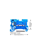 1-conductor/1-pin carrier terminal block; for DIN-rail 35 x 15 and 35 x 7.5; 4 mm²; CAGE CLAMP®; 4,00 mm²; blue