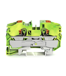 2-conductor ground terminal block; 16 mm²; with test port; side and center marking; for DIN-rail 35 x 15 and 35 x 7.5; Push-in CAGE CLAMP®; 16,00 mm²; green-yellow