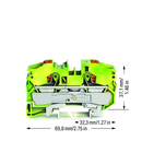 2-conductor ground terminal block; 16 mm²; with test port; side and center marking; for DIN-rail 35 x 15 and 35 x 7.5; Push-in CAGE CLAMP®; 16,00 mm²; green-yellow