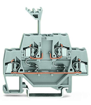 Component terminal block; double-deck; with 2 diodes 1N4007; Bottom anode; for DIN-rail 35 x 15 and 35 x 7.5; 2.5 mm²; CAGE CLAMP®; 2,50 mm²; gray