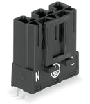 Plug for PCBs; straight; 3-pole; Cod. A; black