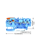 3-conductor through terminal block; with lever and Push-in CAGE CLAMP®; 2.5 mm²; with test port; suitable for Ex i applications; side and center marking; for DIN-rail 35 x 15 and 35 x 7.5; Push-in CAGE CLAMP®; 2,50 mm²; blue