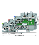 4-conductor sensor terminal block; LED (yellow); for PNP-(high-side) switching sensors; with ground contact; 1 mm²; Push-in CAGE CLAMP®; 1,00 mm²; gray