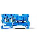 2-conductor/1-pin carrier terminal block; for DIN-rail 35 x 15 and 35 x 7.5; 4 mm²; CAGE CLAMP®; 4,00 mm²; blue