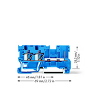 2-conductor/1-pin carrier terminal block; for DIN-rail 35 x 15 and 35 x 7.5; 4 mm²; CAGE CLAMP®; 4,00 mm²; blue