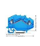 2-conductor through terminal block; 2.5 mm²; suitable for Ex i applications; center marking; for DIN-rail 35 x 15 and 35 x 7.5; CAGE CLAMP®; 2,50 mm²; blue