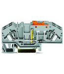 Ground conductor disconnect terminal block; with test option; with orange disconnect link; 230 V; 6 mm²; CAGE CLAMP®; 6,00 mm²; gray