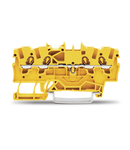 4-conductor through terminal block; 1.5 mm²; suitable for Ex e II applications; side and center marking; for DIN-rail 35 x 15 and 35 x 7.5; Push-in CAGE CLAMP®; 1,50 mm²; yellow