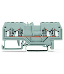 4-conductor through terminal block; 1.5 mm²; center marking; for DIN-rail 35 x 15 and 35 x 7.5; CAGE CLAMP®; 1,50 mm²; red