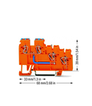 3-conductor sensor supply terminal block; Internal commoning, 9 A; with colored conductor entries; 2.5 mm²; CAGE CLAMP®; 2,50 mm²; orange