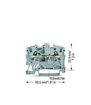 Component terminal block; 2-conductor; with diode 1N4007; anode, right side; for DIN-rail 35 x 15 and 35 x 7.5; 1.5 mm²; Push-in CAGE CLAMP®; 1,50 mm²; gray