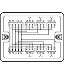 Distribution box; Three-phase to single-phase current (400 V/230 V); 1 input; 7 outputs; Cod. A; MIDI; white