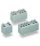 PCB terminal block; push-button; 1.5 mm²; Pin spacing 5 mm; 3-pole; PUSH WIRE®; 1,50 mm²; gray
