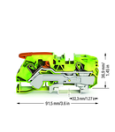 2-conductor ground terminal block; 16 mm²; with test port; side and center marking; for DIN-rail 35 x 15 and 35 x 7.5; Push-in CAGE CLAMP®; 16,00 mm²; green-yellow