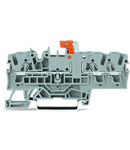 3-conductor disconnect/test terminal block; with test option; orange disconnect link; for DIN-rail 35 x 15 and 35 x 7.5; 2.5 mm²; Push-in CAGE CLAMP®; 2,50 mm²; blue