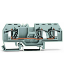 3-conductor through terminal block; 6 mm²; center marking; for DIN-rail 35 x 15 and 35 x 7.5; CAGE CLAMP®; 6,00 mm²; orange