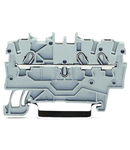 3-conductor through terminal block; 1 mm²; suitable for Ex e II applications; side and center marking; for DIN-rail 35 x 15 and 35 x 7.5; Push-in CAGE CLAMP®; 1,00 mm²; orange