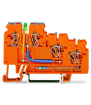 3-conductor sensor supply terminal block; LED (green); 2.5 mm²; CAGE CLAMP®; 2,50 mm²; orange