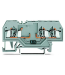 Component terminal block; 3-conductor; with diode 1N4007; anode, right side; for DIN-rail 35 x 15 and 35 x 7.5; 2.5 mm²; CAGE CLAMP®; 2,50 mm²; gray