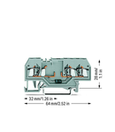 Component terminal block; 3-conductor; with diode 1N4007; anode, right side; for DIN-rail 35 x 15 and 35 x 7.5; 2.5 mm²; CAGE CLAMP®; 2,50 mm²; gray