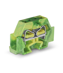 2-conductor terminal block; without push-buttons; with fixing flange; for screw or similar mounting types; Fixing hole 3.2 mm Ø; 4 mm²; CAGE CLAMP®; 4,00 mm²; green-yellow