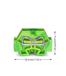 2-conductor terminal block; without push-buttons; with fixing flange; for screw or similar mounting types; Fixing hole 3.2 mm Ø; 4 mm²; CAGE CLAMP®; 4,00 mm²; green-yellow