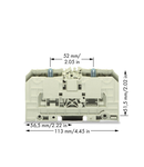 Stud terminal block; 35 mm²; with 2 stud bolts M6; 35,00 mm²; light gray