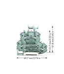 Double-deck terminal block; Through/through terminal block; L/N; with marker carrier; suitable for Ex e II applications; Blue conductor entry upper deck; for DIN-rail 35 x 15 and 35 x 7.5; 2.5 mm²; Push-in CAGE CLAMP®; 2,50 mm²; gray