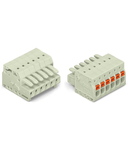 1-conductor female plug; 100% protected against mismating; push-button; 1.5 mm²; Pin spacing 3.5 mm; 12-pole; 1,50 mm²; light gray