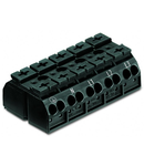 4-conductor chassis-mount terminal strip; 5-pole; PE-N-L1-L2-L3; without ground contact; 4 mm²; 4,00 mm²; black